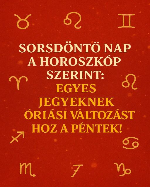 Sorsdonto nap a horoszkop szerint egyes jegyeknek oriasi valtozast hoz a pentek